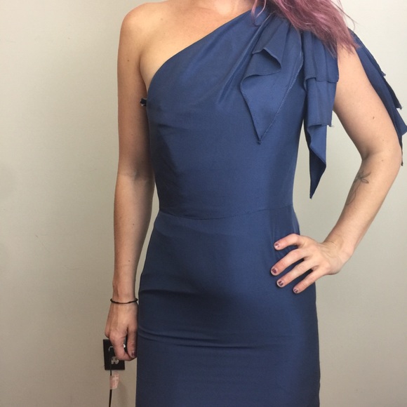 Jenny Yoo Dresses & Skirts - Jenny Yoo Collection Slate Blue Silk Evening Dress